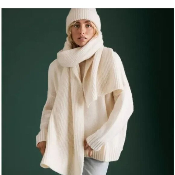 AE77 100% Cashmere Navy Scarf Size OS - Picture 7 of 7